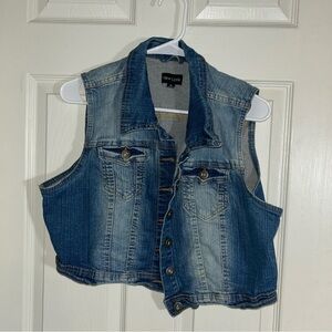 New Look Indigo Denim Crop Vest